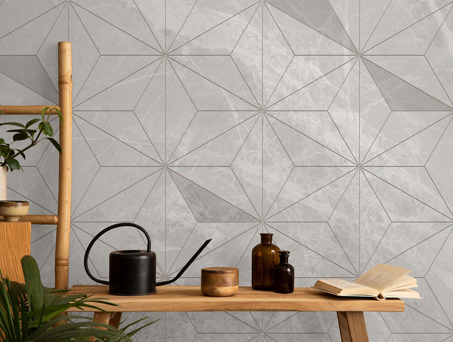 マテリアル柄の大理石の壁紙