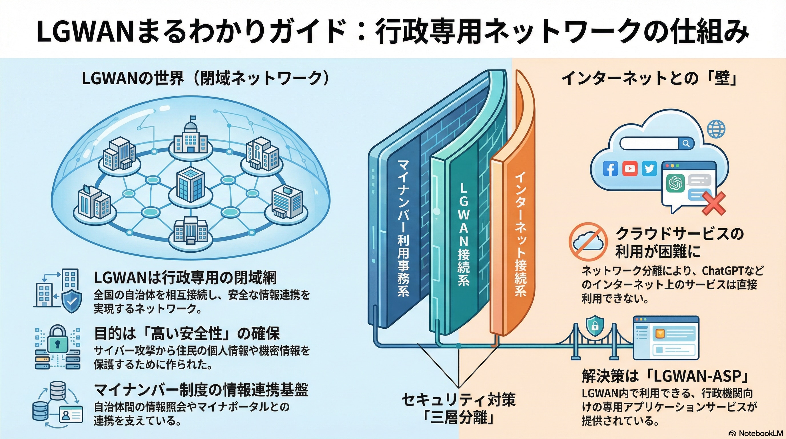 LGWAN（行政専用ネットワーク）の仕組み