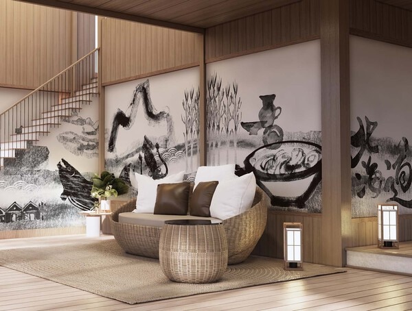 水墨画のような北海道イメージの壁紙