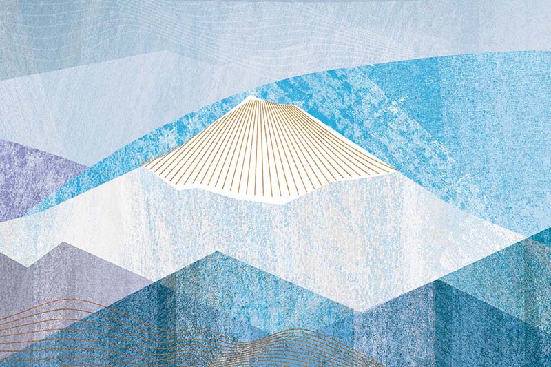 コラージュのような富士山の壁紙