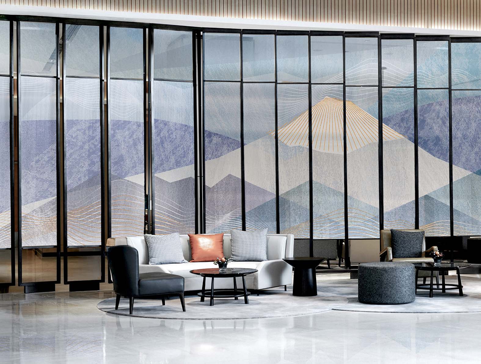 コラージュのような富士山の壁紙