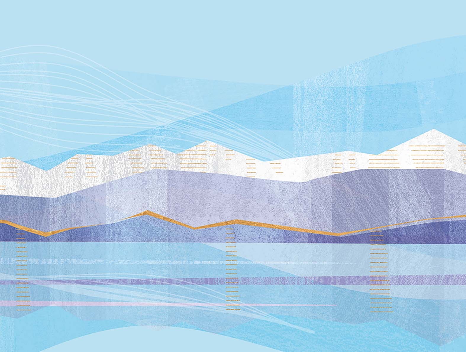 コラージュのような連峰の壁紙