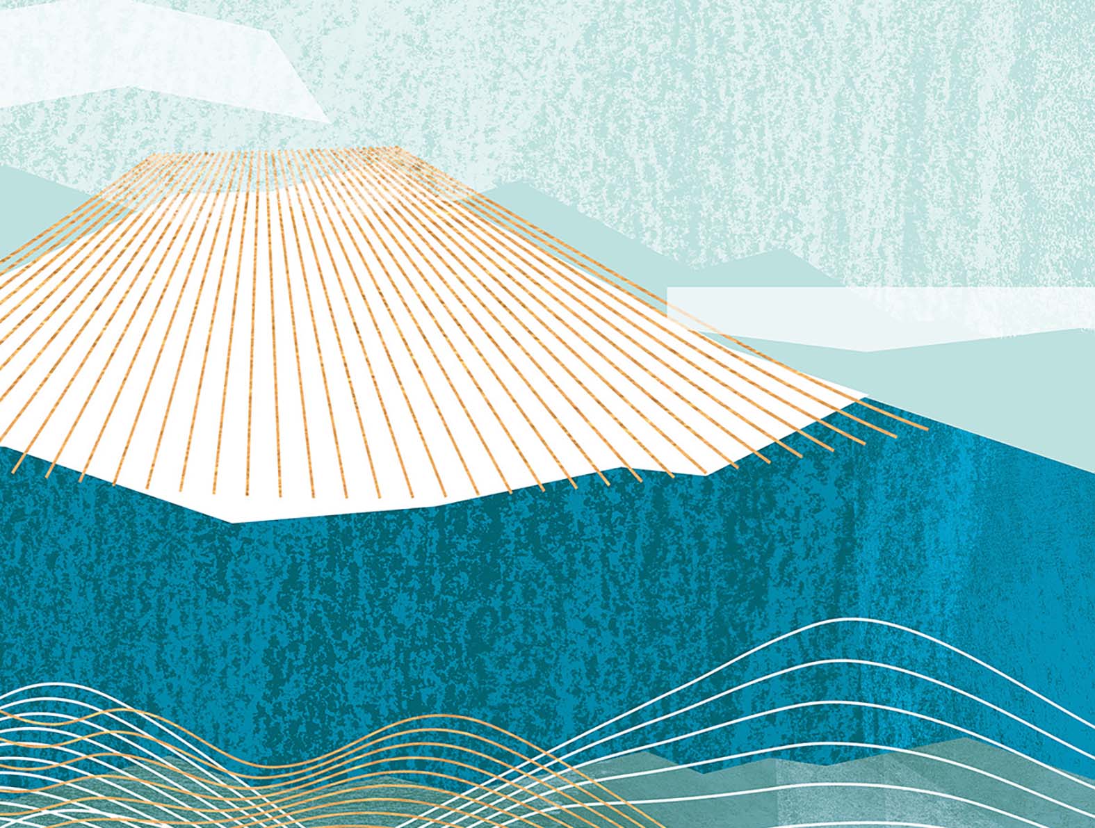 コラージュのような富士山の壁紙