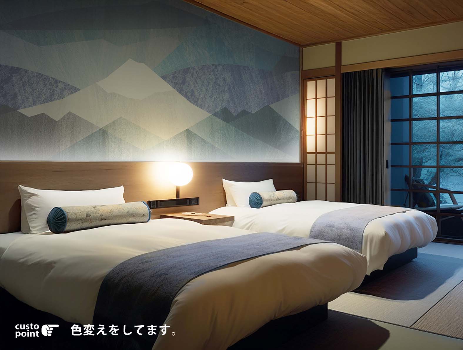 コラージュのような富士山の壁紙