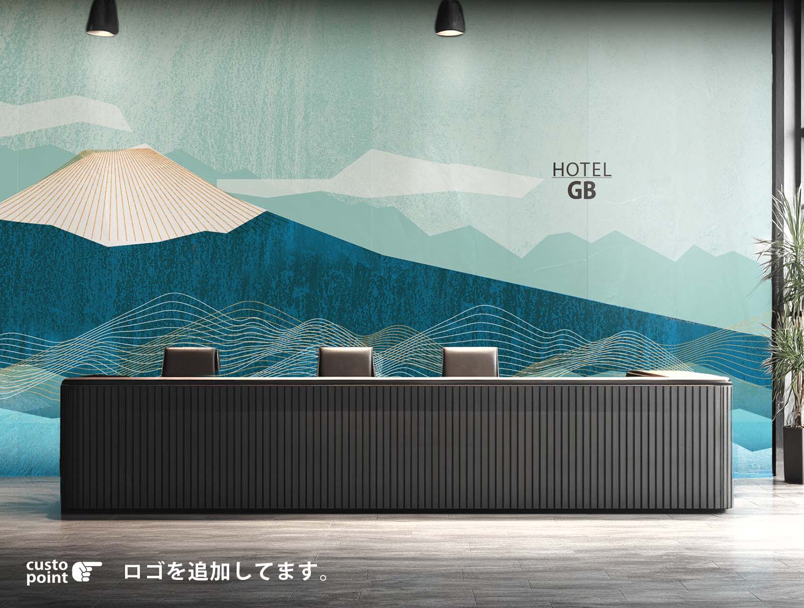 コラージュのような富士山の壁紙