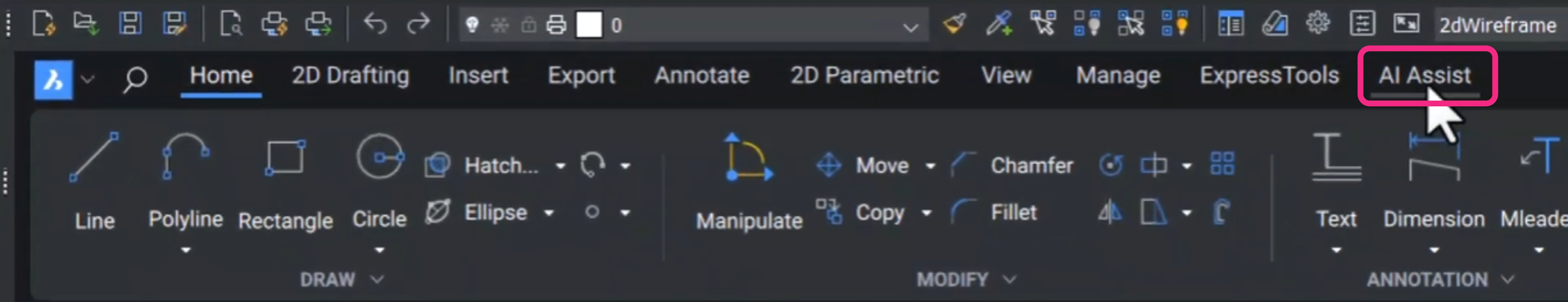 AIアシストリボンパネル