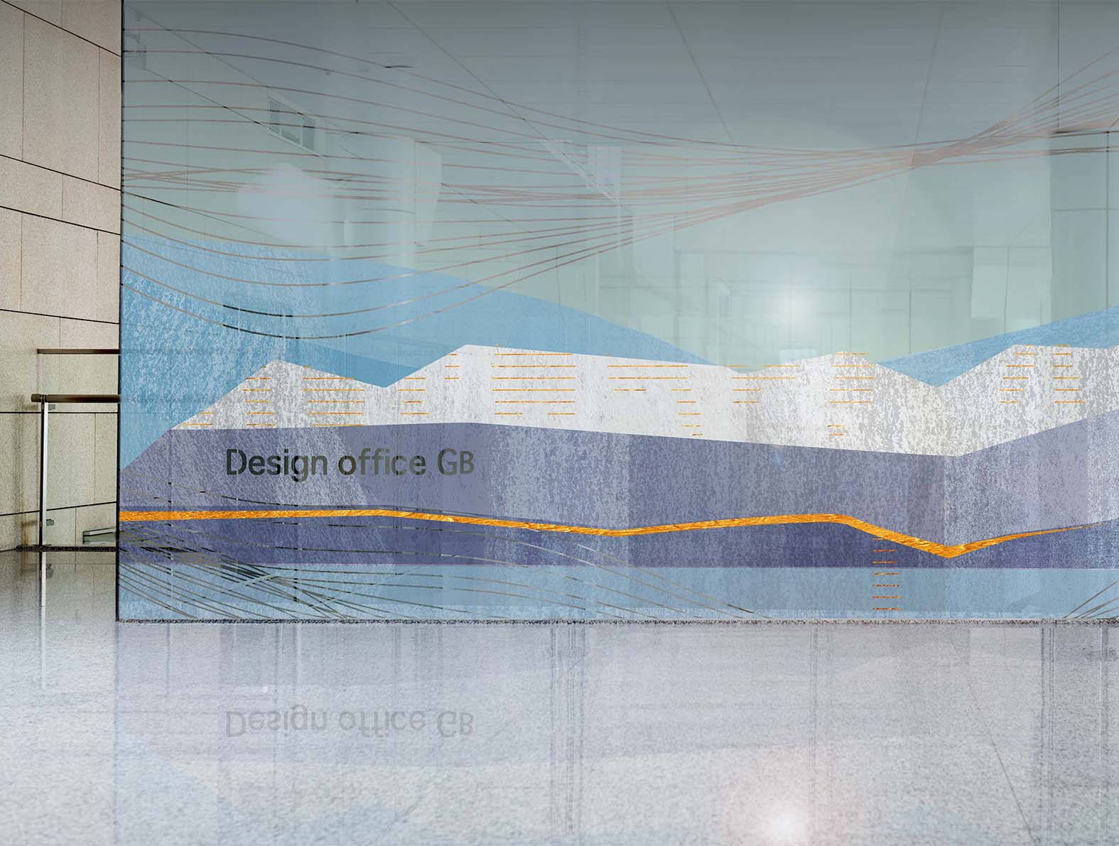 コラージュのような富士山の壁紙