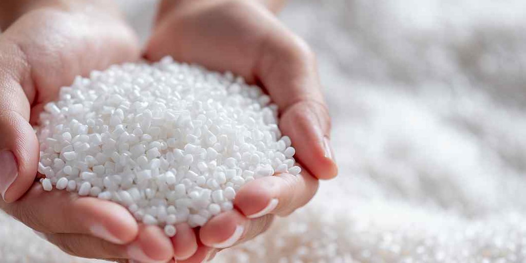 プラスチック原料はペレットと呼ばれる粒状になる