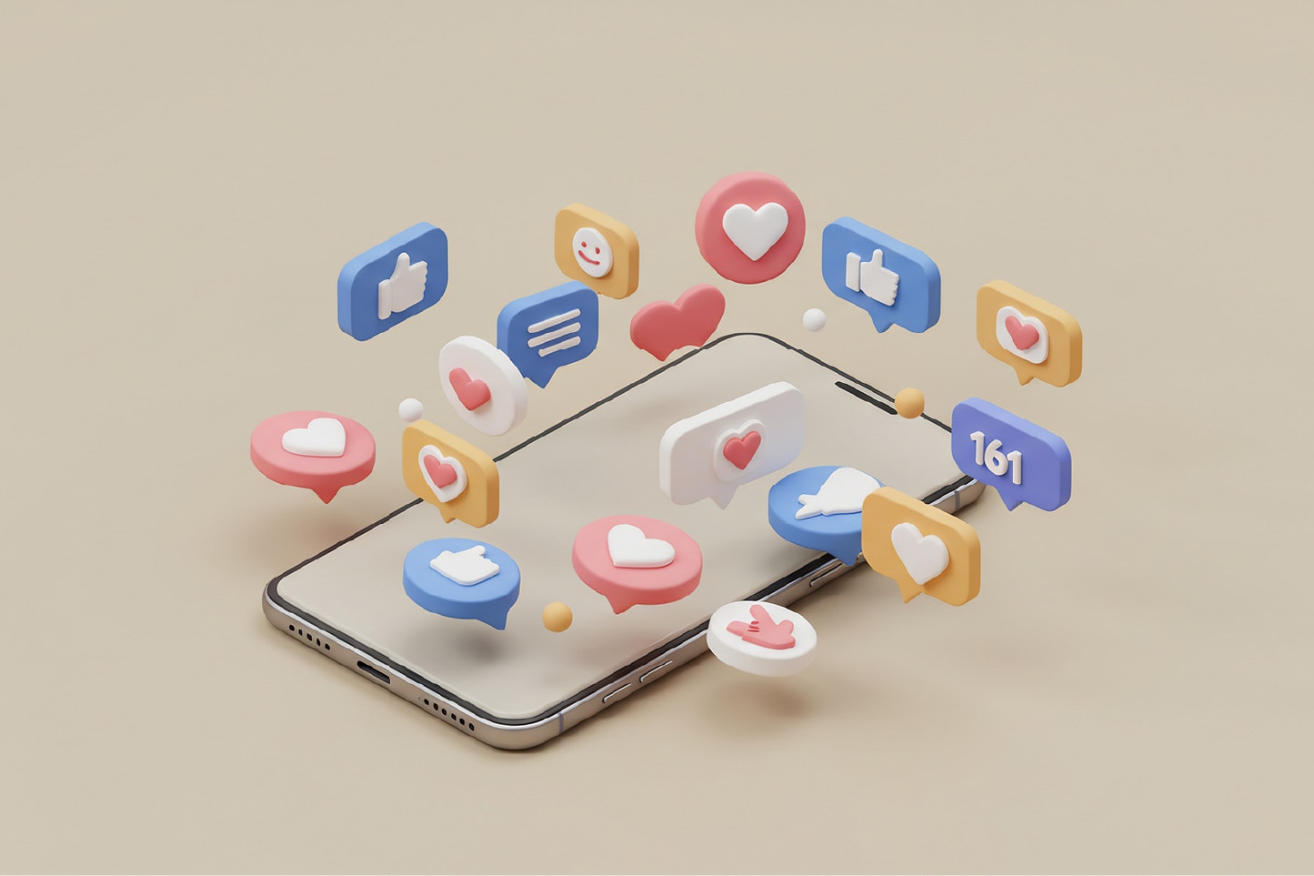 スマホとSNSアイコン