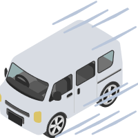 軽貨物車が走っているアイコン