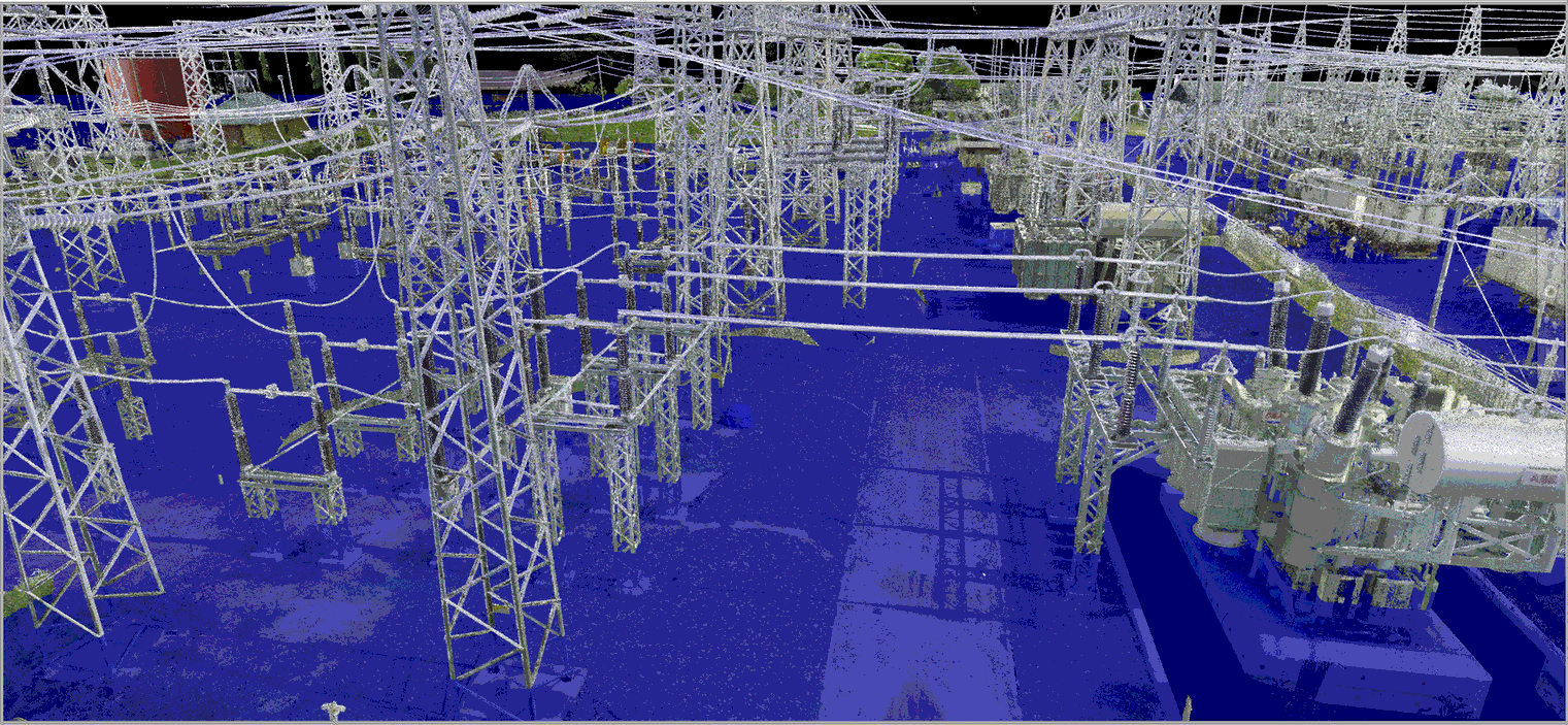 工場が浸水した様子を表す3D画像