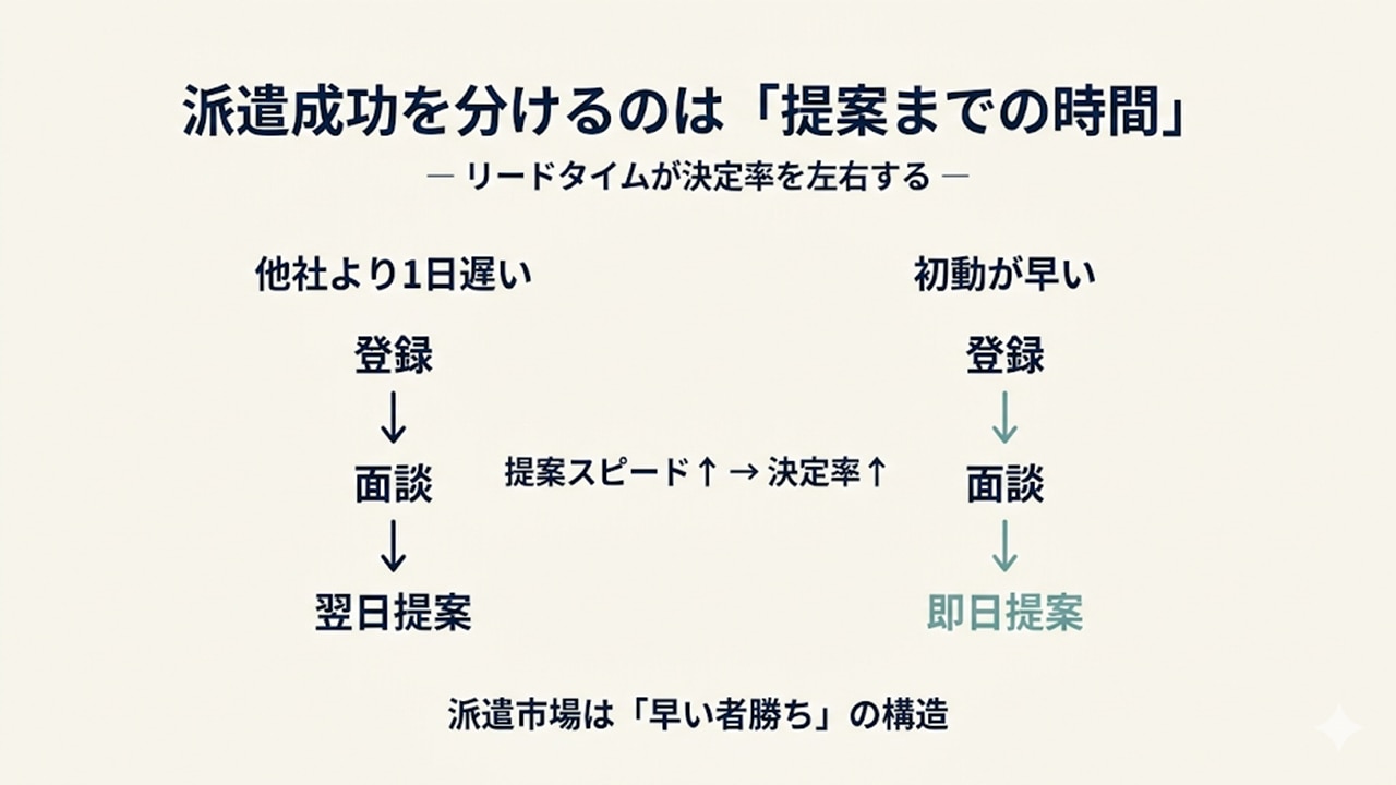 提案スピードが決定率を左右する比較図