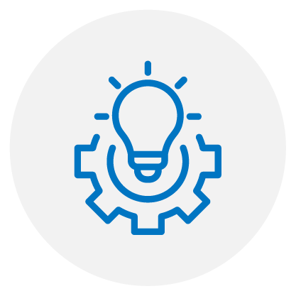 歯車と電球のアイコン