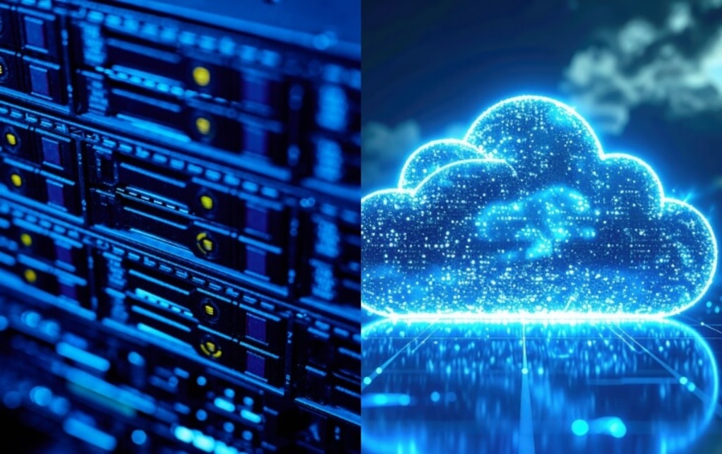 サーバーとクラウドを組み合わせたITインフラのイメージ