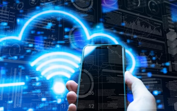 クラウドサービスとモバイル端末の接続イメージ