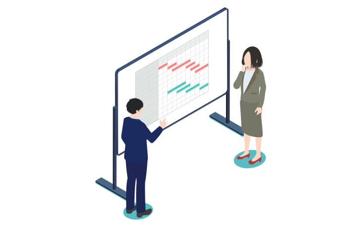 プロジェクト計画を共有するビジネスミーティングのイメージ