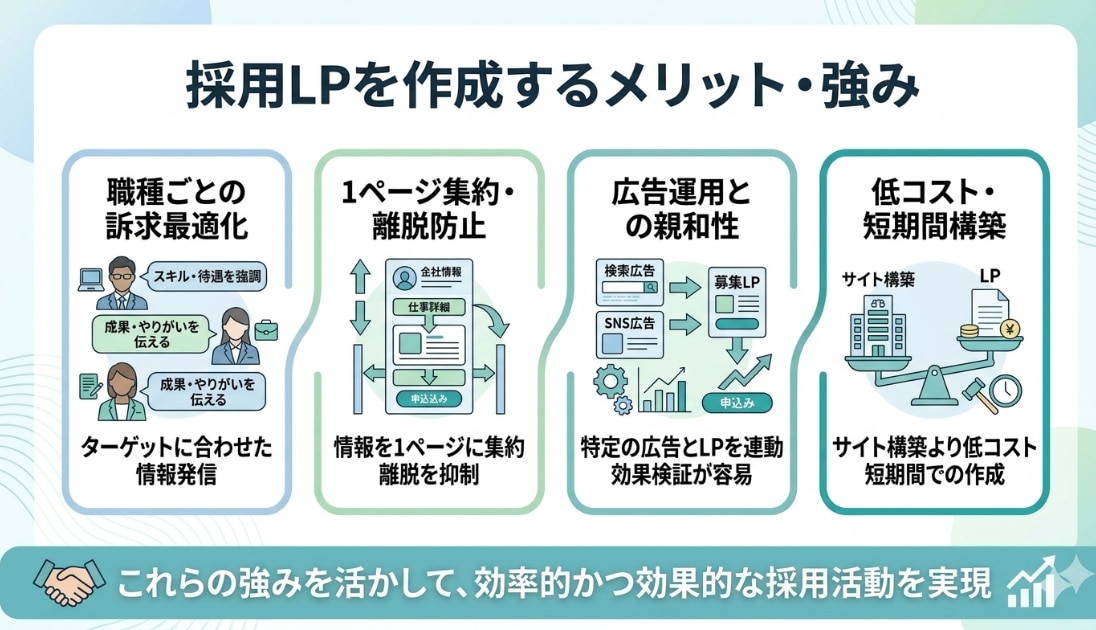 採用LPを作成するメリット・強み