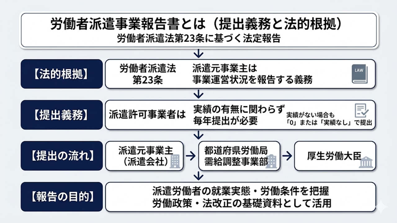 労働者派遣事業報告書の提出義務と報告の流れ