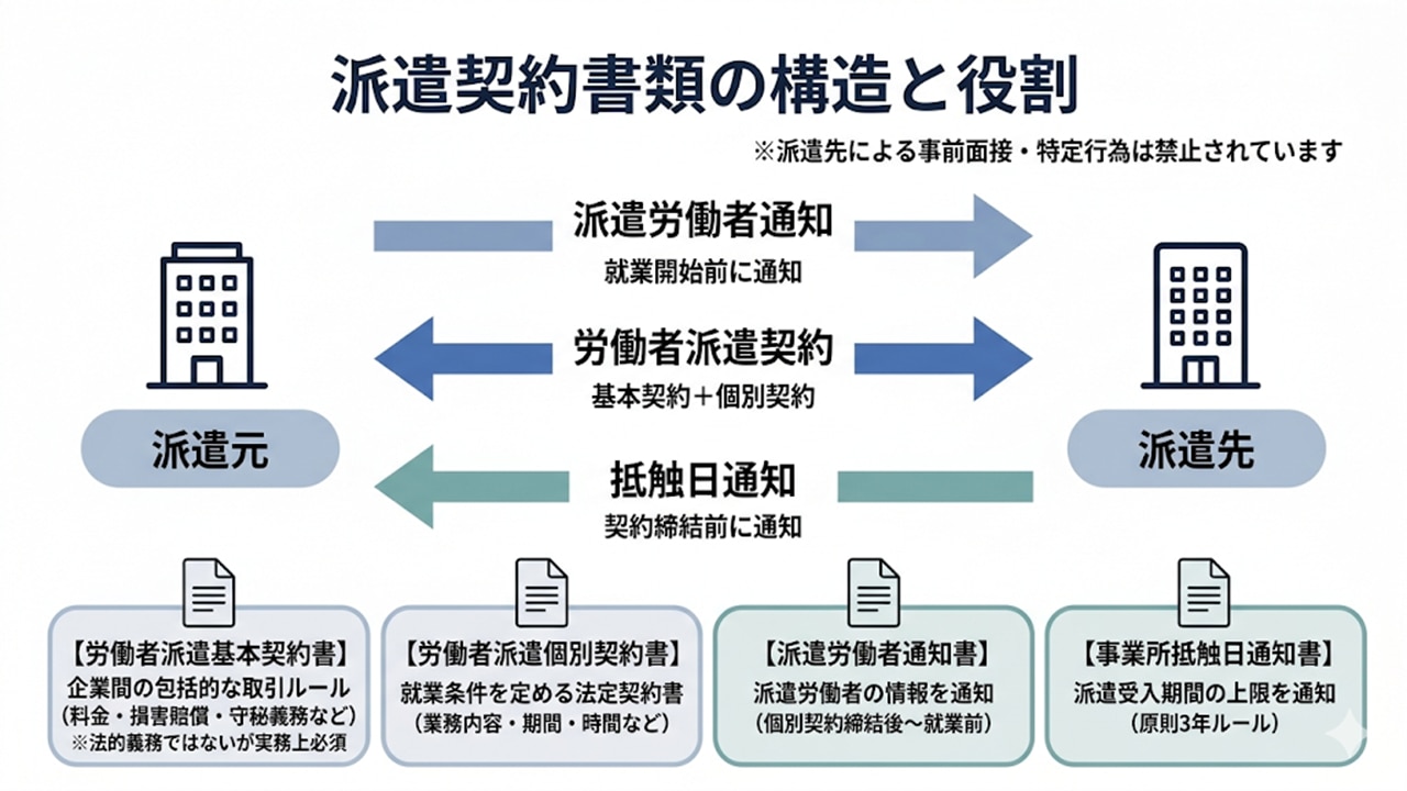 派遣契約書類の種類と流れ