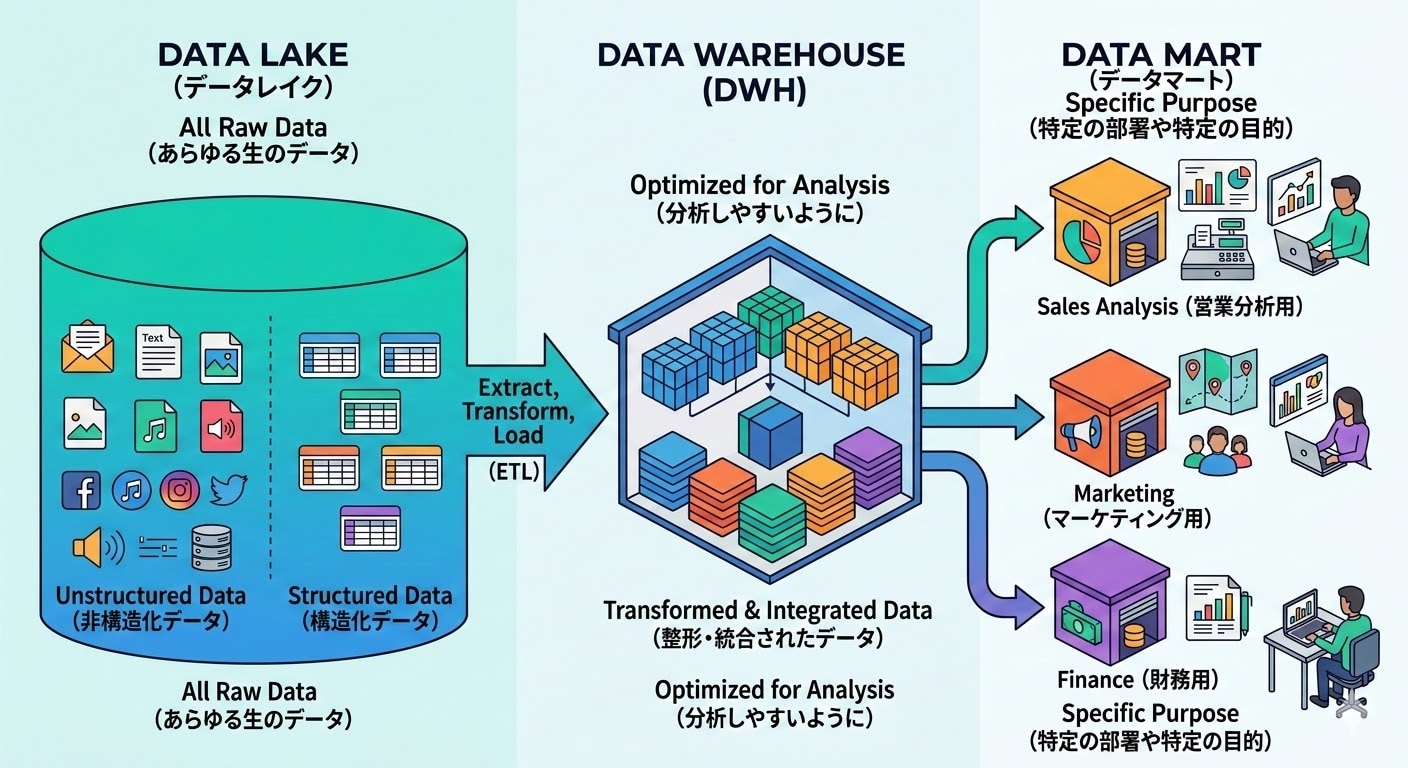 データマート・データレイクとの違い