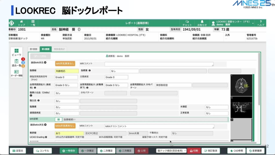 LOOKEC脳ドックレポート_入力画面