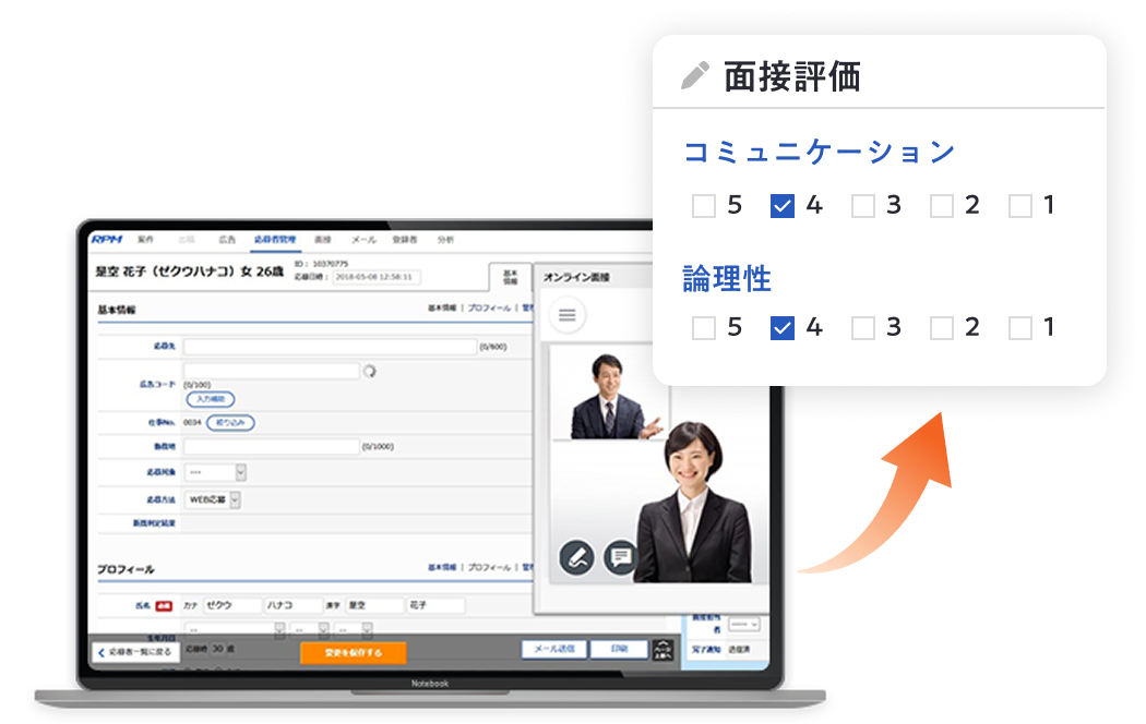 面接管理イメージ図