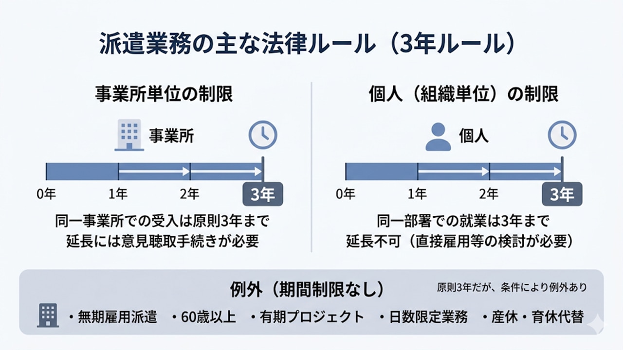 派遣の3年ルール（事業所単位と個人単位の違い）
