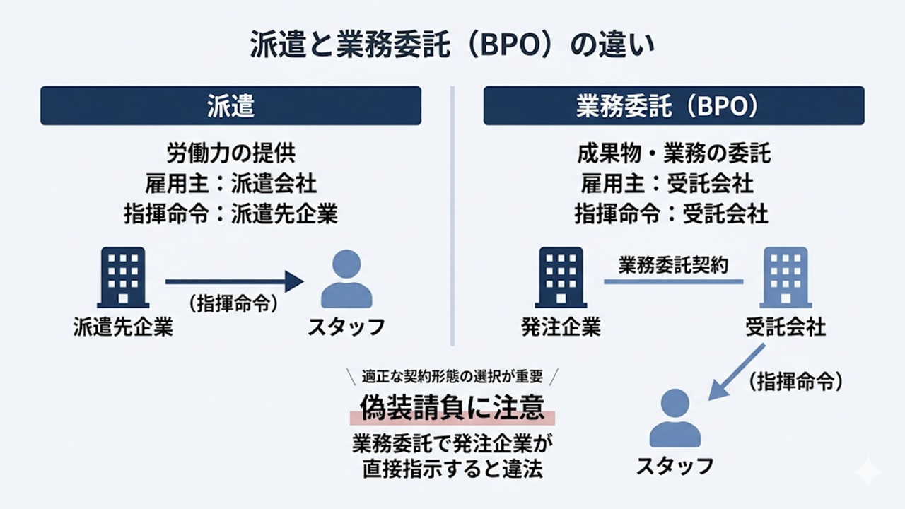 派遣と業務委託の違い（指揮命令の違いと偽装請負）