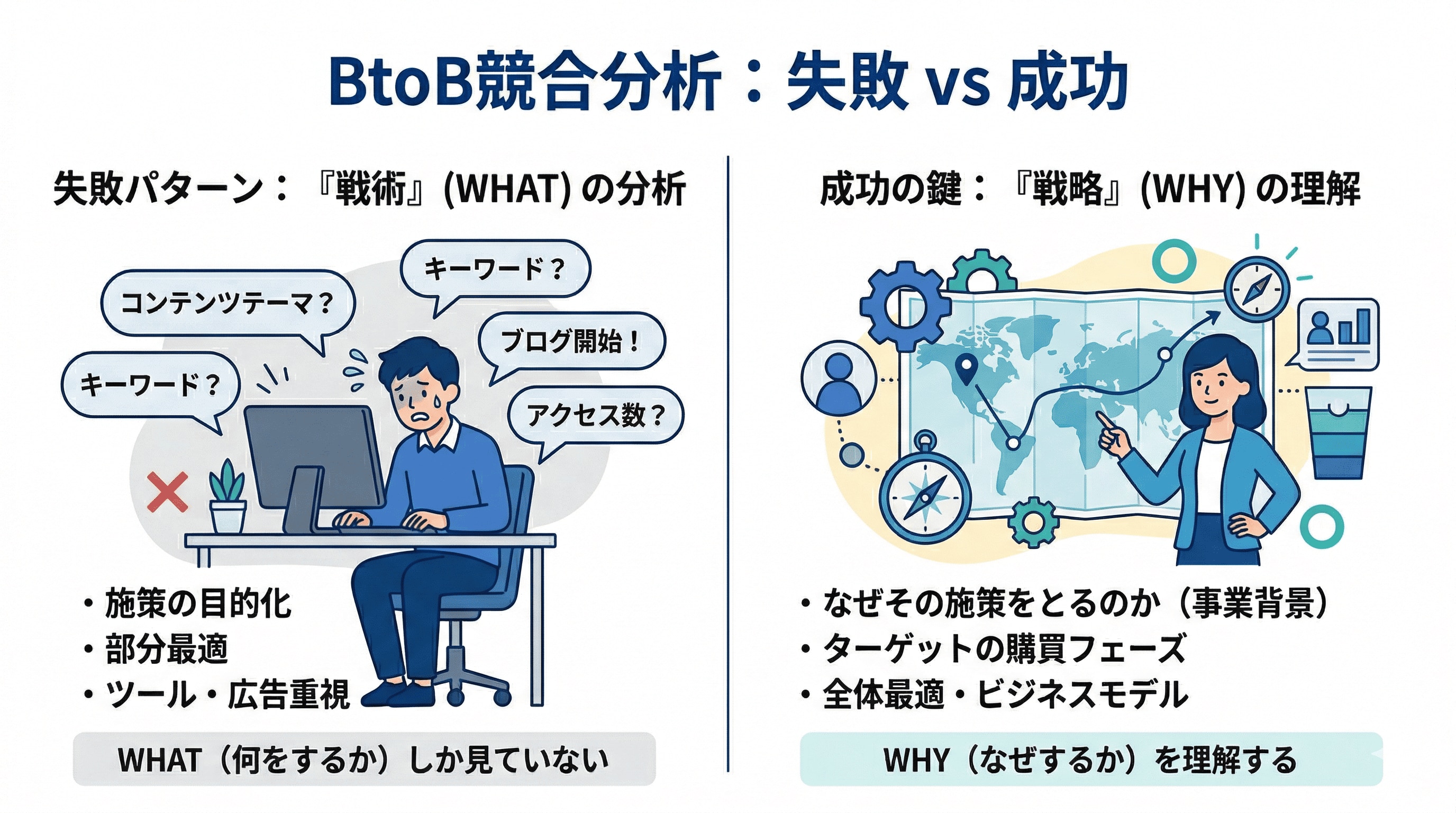 BtoB競合分析の失敗と成功パターン