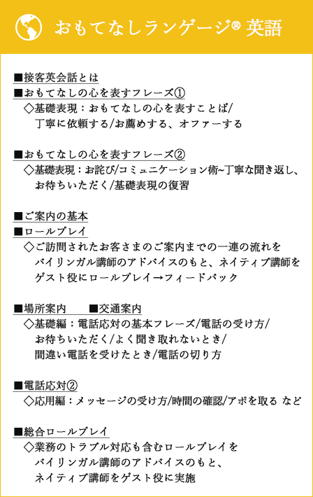 おもてなしランゲージ®英語