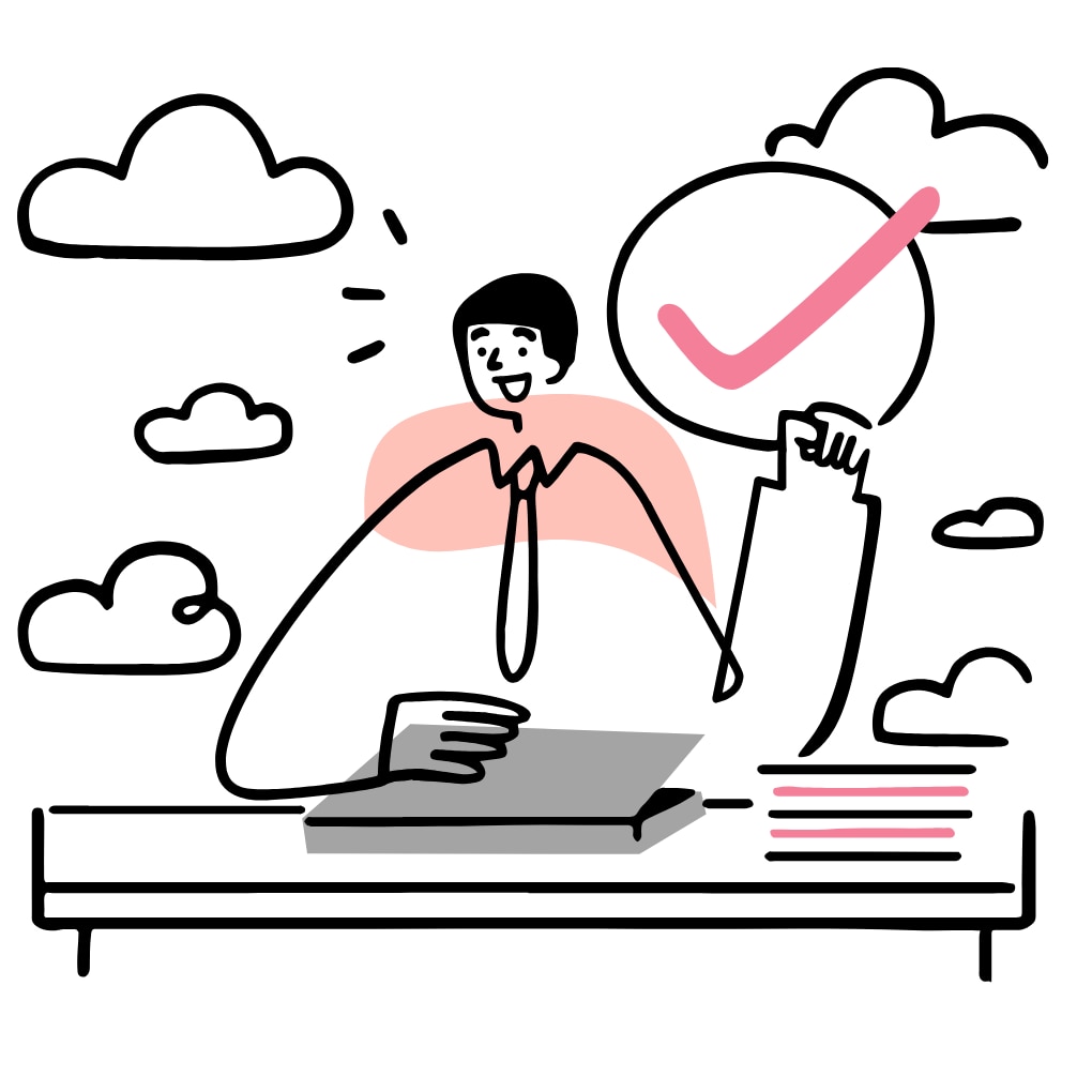 試作の工程で途中確認を行うイメージイラスト