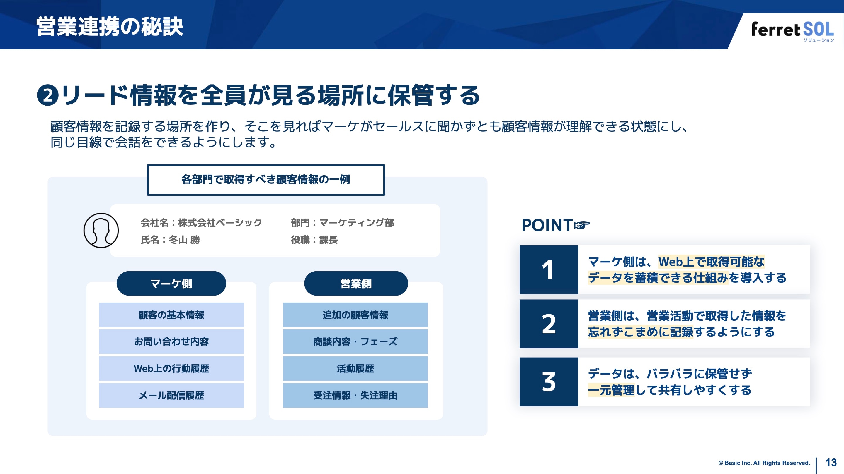 顧客情報の統合管理
