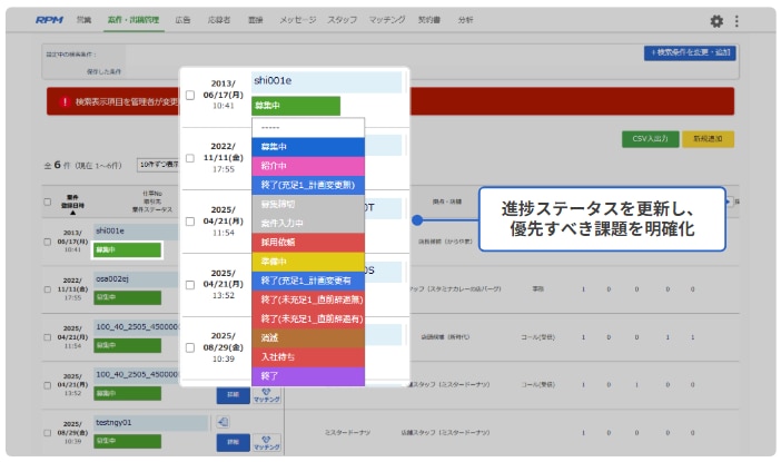 ステータス管理のUI図