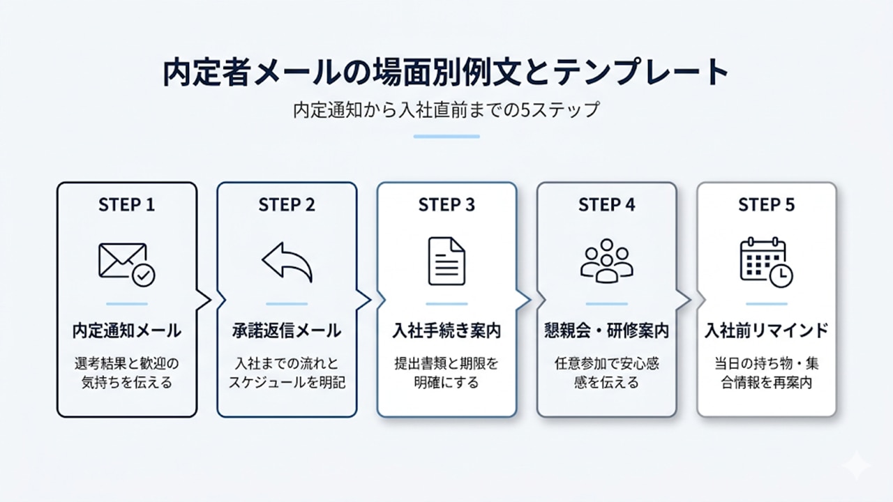 内定者メールの5ステップフロー