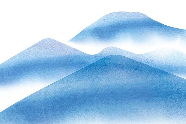 水彩風の稜線のイラストの壁紙