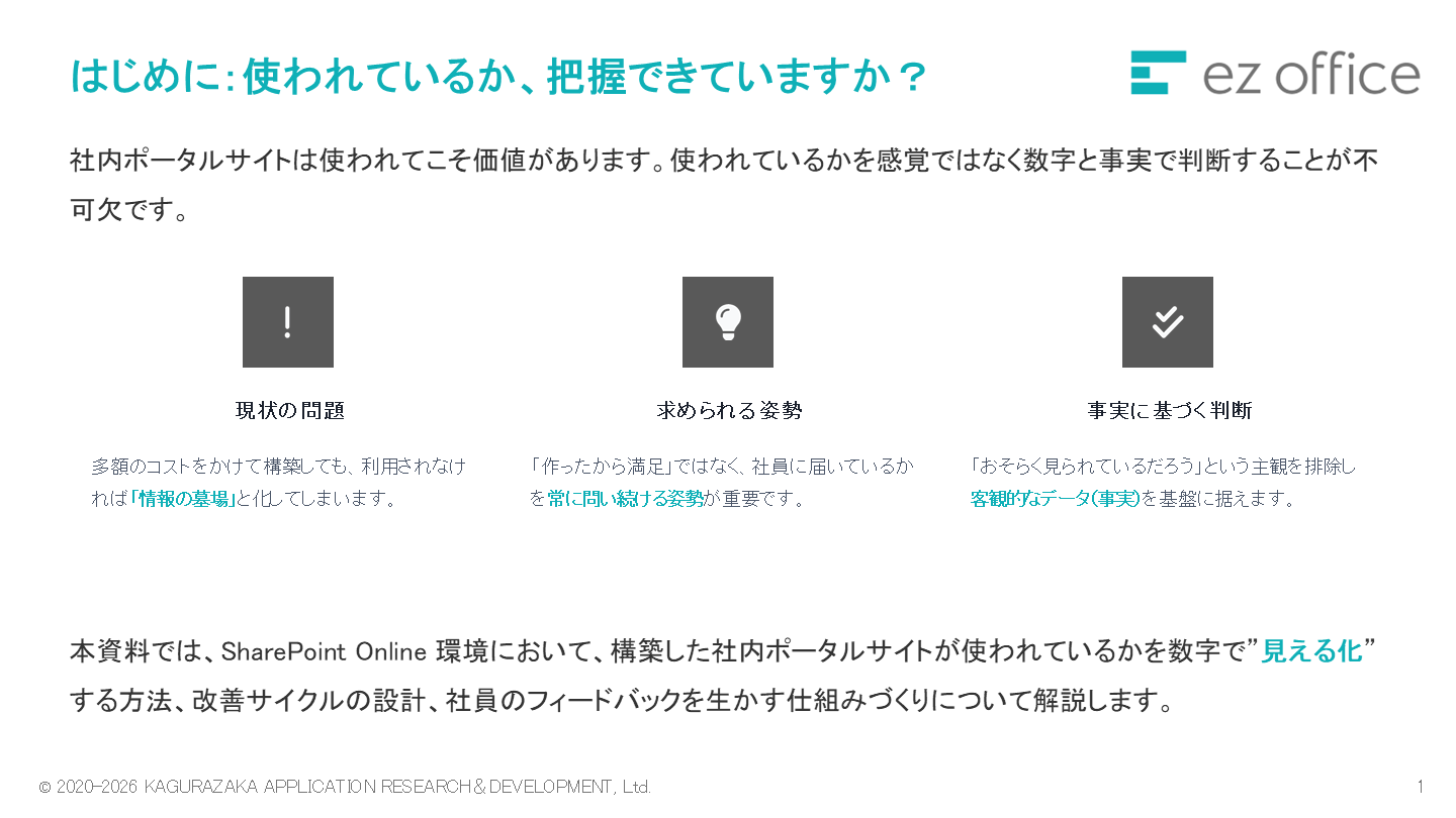 社内ポータルサイトが使われているか把握できていますか