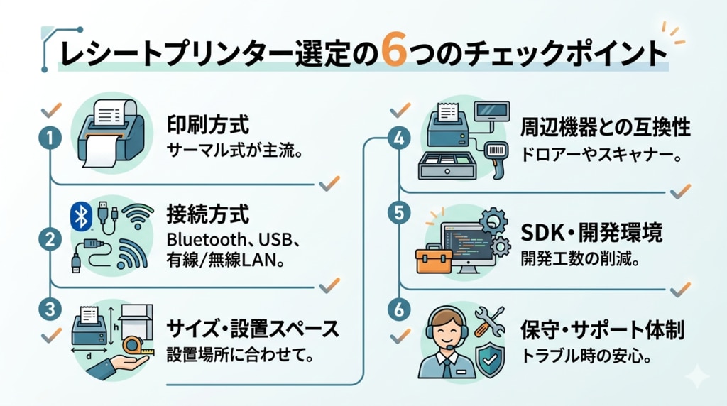レシートプリンター選定の6つのチェックポイント