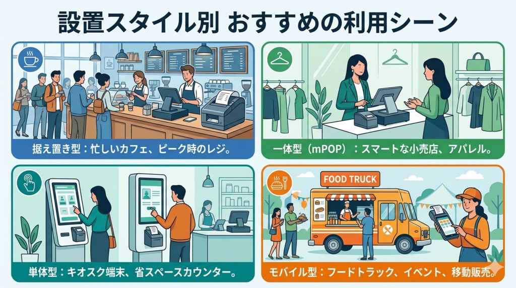設置スタイル別おすすめの利用シーン