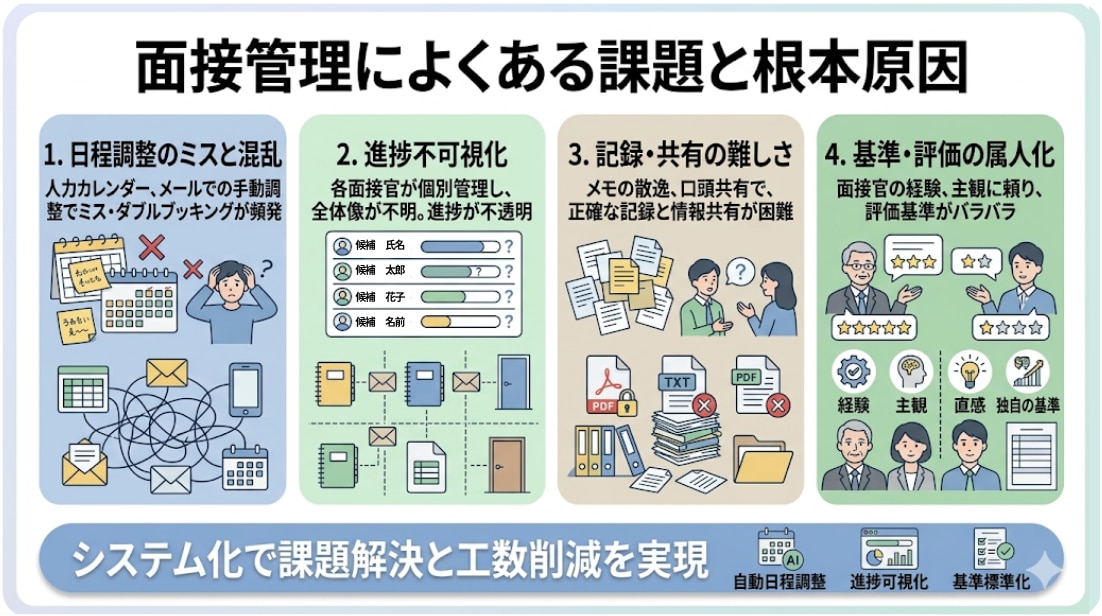 面接管理によくある課題と、その根本原因