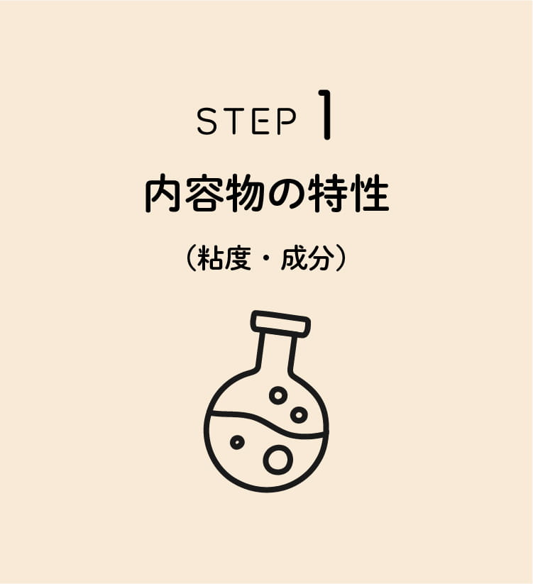 ポンプ選びの流れ①内容物の特性