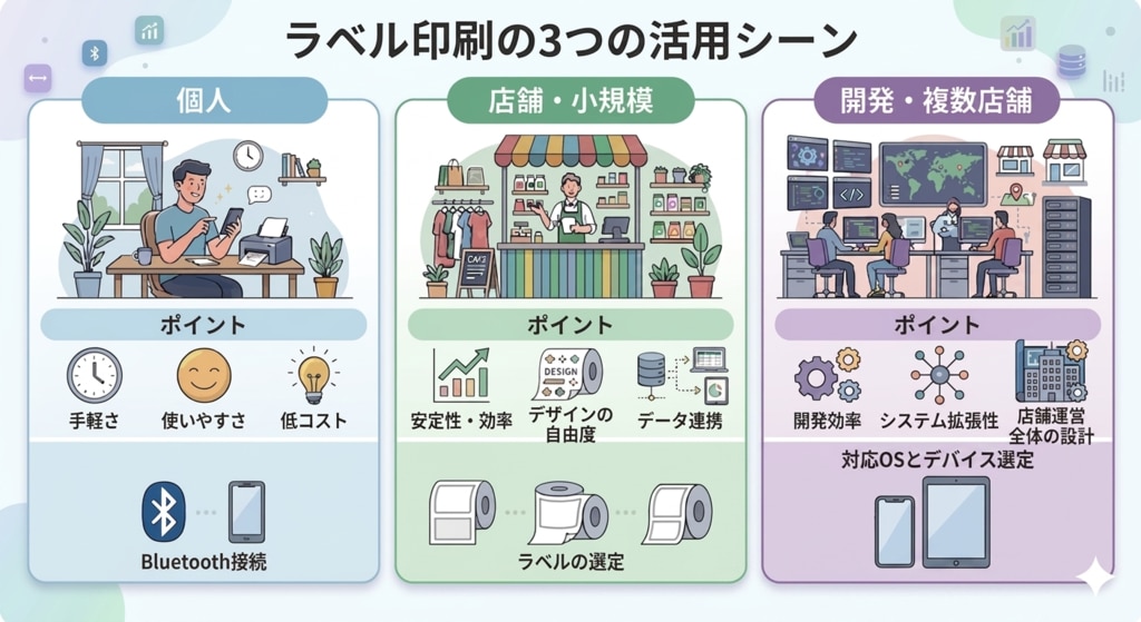 ラベル印刷の3つの活用シーン