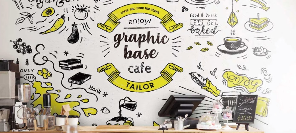 店舗の名前が入った壁紙