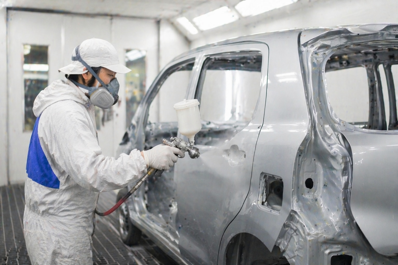 小型自動車の塗装作業イメージ