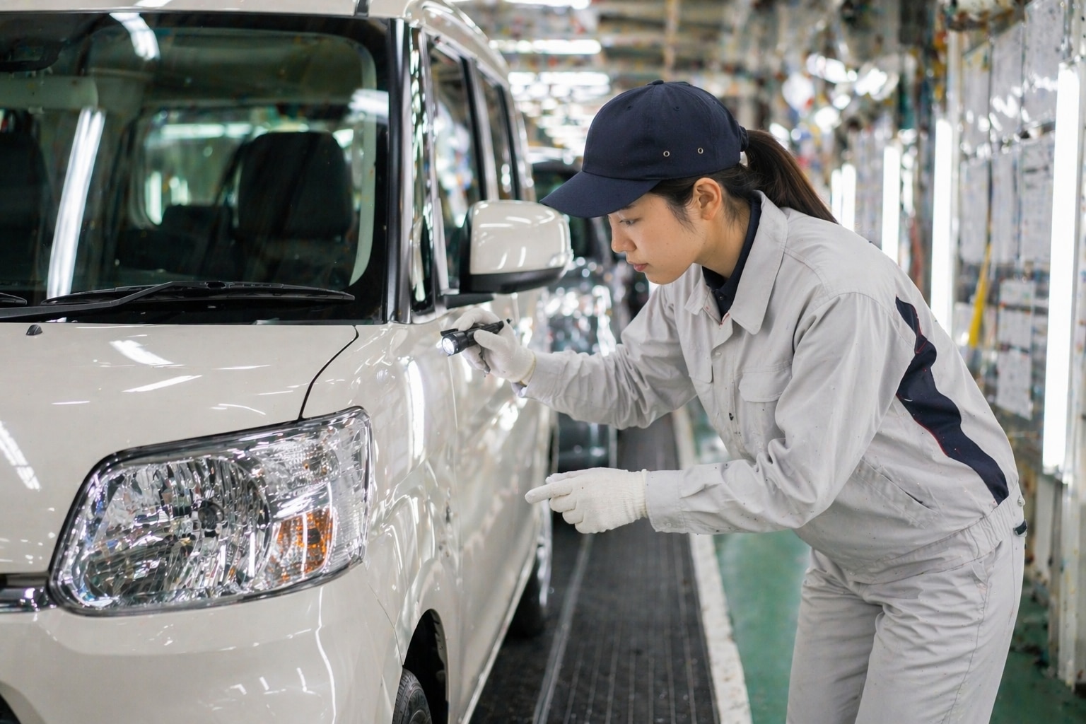 小型自動車の検査作業イメージ
