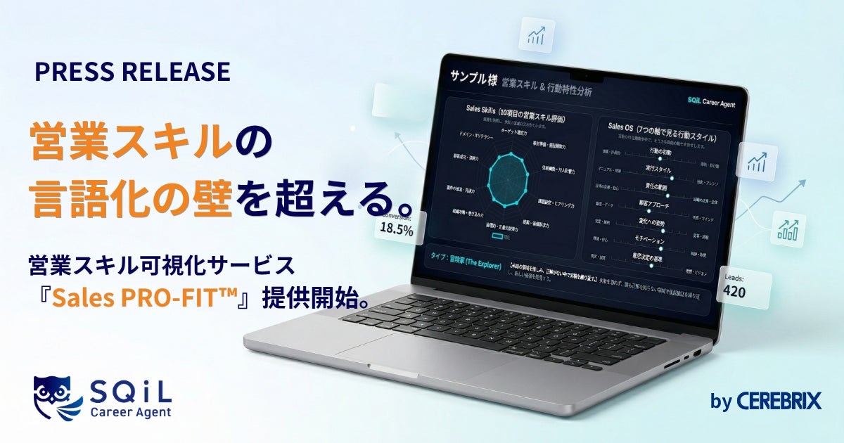 営業スキルの言語化の壁を越える　転職エージェント『SQiL Career Agent』が可視化サービス『Sales PRO-FIT™』を提供開始