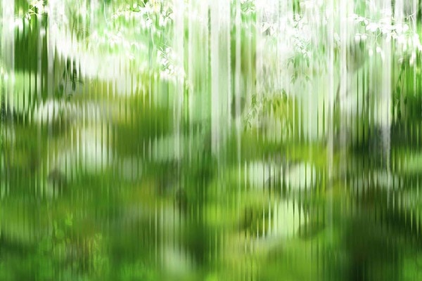 リアルなグリーンの風景アート壁紙