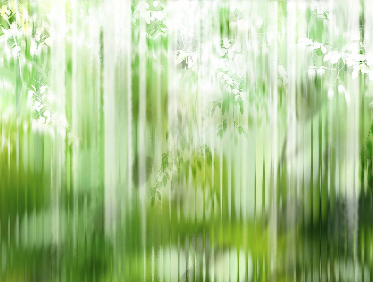 リアルなグリーンの風景アート壁紙