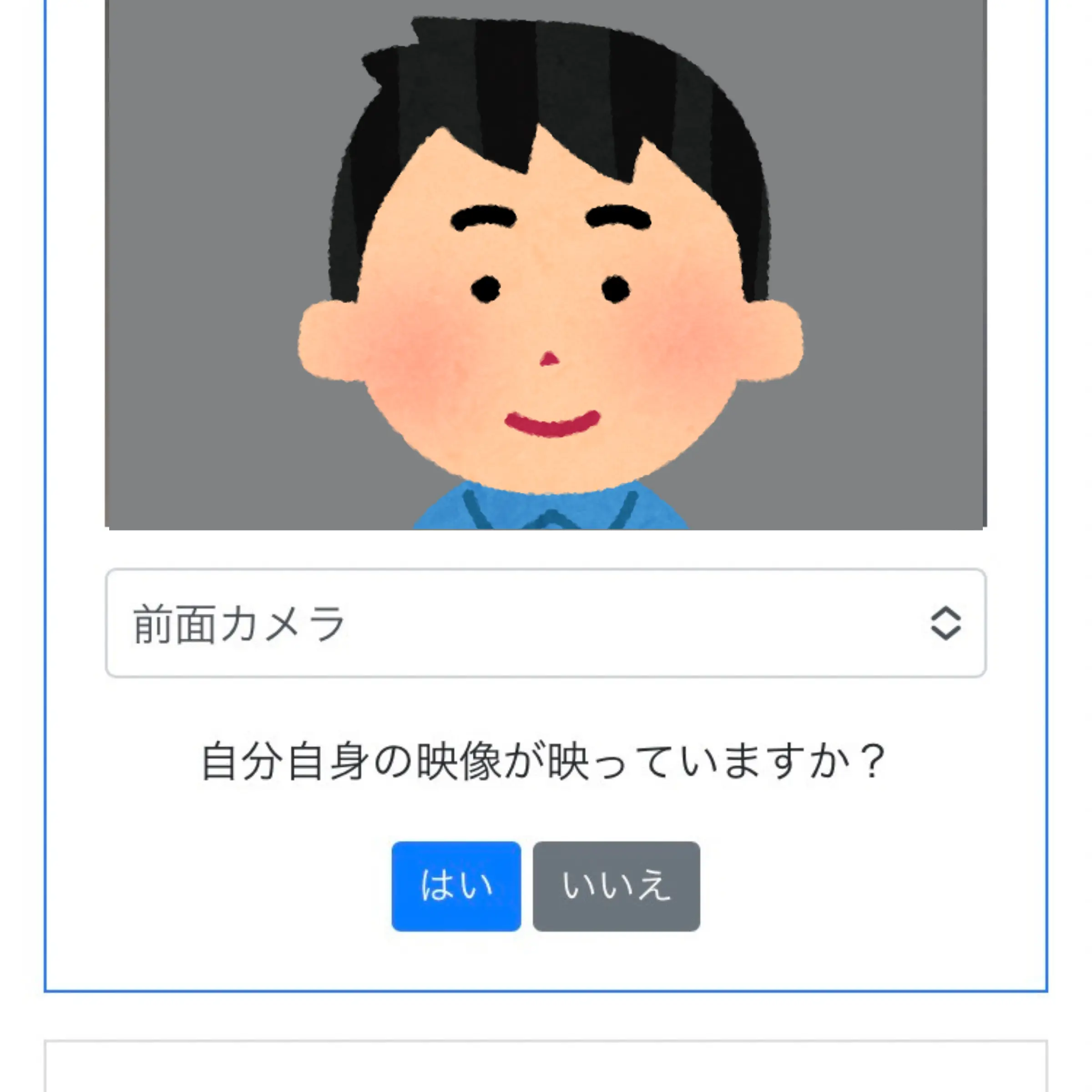 カメラ確認画面