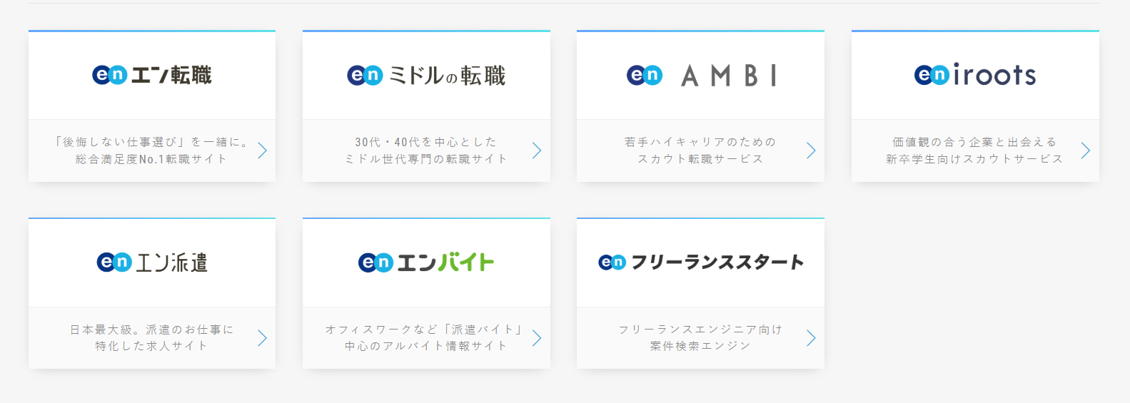 エン株式会社が運営する求人サイト・スカウトサービス一覧