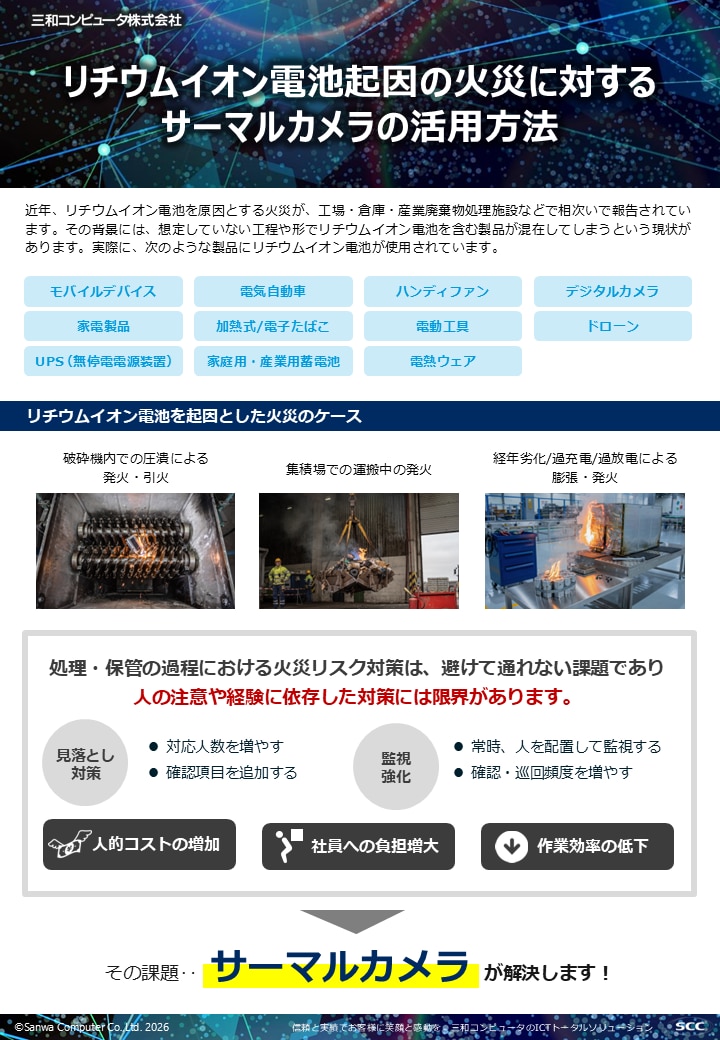 リチウムイオン電池起因の火災に対するサーマルカメラの活用方法